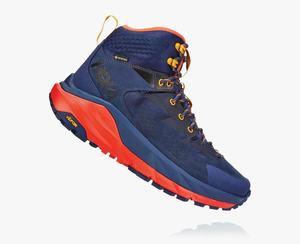 Hoka One One Men's Kaha GORE-TEX Hiking Boots Blue/Red Clearance Sale [VMYQG-0683]